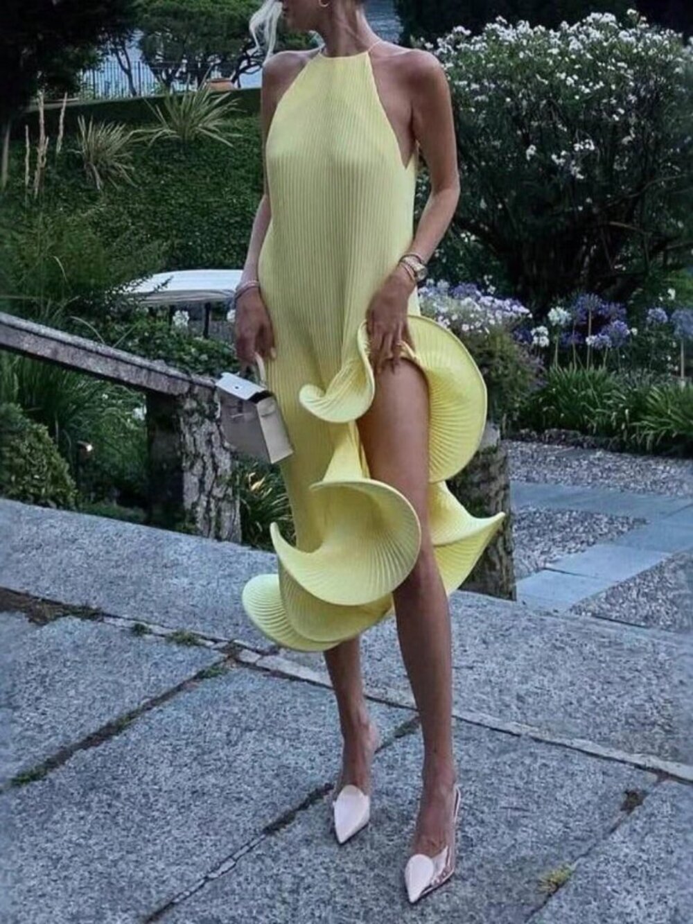 Yellow Casual Women's Western Midi Dress